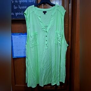 Talbots Women's Green Sleeveless Sheer Top In A Talbots Size 5